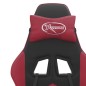 vidaXL Silla gaming cuero sintético negro y rojo vino tinto