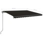 vidaXL Toldo retráctil manual con postes gris antracita 4x3,5 m vidaXL Toldo retráctil manual con postes gris antracita 4x3,5 m