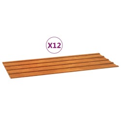 vidaXL Paneles de tejado 12 uds acero corten oxidado 100x44cm