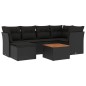 vidaXL Set de comedor de jardín 7 pzas y cojines ratán sintético negro vidaXL Set de comedor de jardín 7 pzas y cojines ratán sintético negro