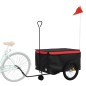 vidaXL Remolque para bicicleta hierro negro y rojo 45 kg vidaXL Remolque para bicicleta hierro negro y rojo 45 kg