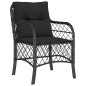 vidaXL Set de muebles jardín 5 pzas con cojines ratán sintético negro vidaXL Set de muebles jardín 5 pzas con cojines ratán sintético negro