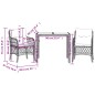 vidaXL Mesita y sillas con cojines 3 piezas ratán sintético negro vidaXL Mesita y sillas con cojines 3 piezas ratán sintético negro