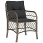 vidaXL Set comedor de jardín 5 piezas con cojines ratán sintético gris