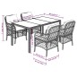 vidaXL Set comedor de jardín 5 piezas con cojines ratán sintético gris