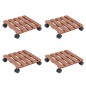 vidaXL Soportes con ruedas para plantas 4 uds marrón WPC 30x30x7,5 cm vidaXL Soportes con ruedas para plantas 4 uds marrón WPC 30x30x7,5 cm