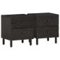 vidaXL Mesitas de noche 2 uds madera maciza de mango negro 40x33x46 cm vidaXL Mesitas de noche 2 uds madera maciza de mango negro 40x33x46 cm