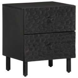 vidaXL Mesitas de noche 2 uds madera maciza de mango negro 40x33x46 cm