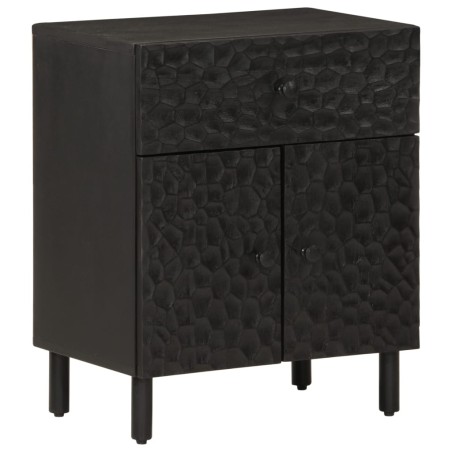 vidaXL Mesita de noche madera maciza de mango negra 50x33x60 cm