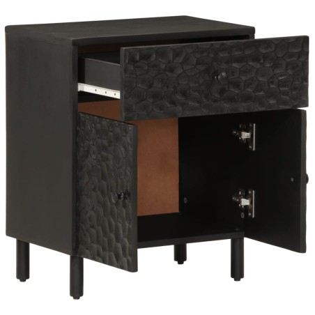 vidaXL Mesita de noche madera maciza de mango negra 50x33x60 cm