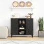 vidaXL Aparador madera maciza de mango negro 90x33x75 cm