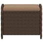 vidaXL Taburete de jardín con cojín ratán sintético marrón 58x46x46 cm vidaXL Taburete de jardín con cojín ratán sintético marrón 58x46x46 cm