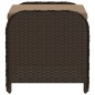vidaXL Taburete de jardín con cojín ratán sintético marrón 58x46x46 cm vidaXL Taburete de jardín con cojín ratán sintético marrón 58x46x46 cm