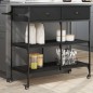 vidaXL Carrito de cocina de madera de ingeniería negro 105x42x95 cm vidaXL Carrito de cocina de madera de ingeniería negro 105x42x95 cm