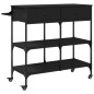 vidaXL Carrito de cocina de madera de ingeniería negro 105x42x95 cm vidaXL Carrito de cocina de madera de ingeniería negro 105x42x95 cm