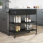 vidaXL Carrito de cocina de madera de ingeniería negro 105x42x95 cm vidaXL Carrito de cocina de madera de ingeniería negro 105x42x95 cm