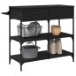 vidaXL Carrito de cocina de madera de ingeniería negro 105x42x95 cm vidaXL Carrito de cocina de madera de ingeniería negro 105x42x95 cm