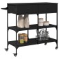 vidaXL Carrito de cocina de madera de ingeniería negro 105x42x95 cm vidaXL Carrito de cocina de madera de ingeniería negro 105x42x95 cm