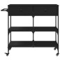 vidaXL Carrito de cocina de madera de ingeniería negro 105x42x95 cm vidaXL Carrito de cocina de madera de ingeniería negro 105x42x95 cm