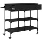 vidaXL Carrito de cocina de madera de ingeniería negro 105x42x95 cm vidaXL Carrito de cocina de madera de ingeniería negro 105x42x95 cm