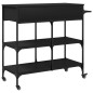 vidaXL Carrito de cocina de madera de ingeniería negro 105x42x95 cm vidaXL Carrito de cocina de madera de ingeniería negro 105x42x95 cm