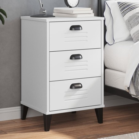 vidaXL Mesita de noche VIKEN madera maciza de pino blanca