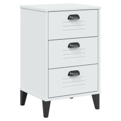 vidaXL Mesita de noche VIKEN madera maciza de pino blanca