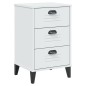 vidaXL Mesita de noche VIKEN madera maciza de pino blanca