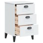 vidaXL Mesita de noche VIKEN madera maciza de pino blanca