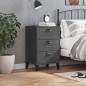 vidaXL Mesita de noche VIKEN madera maciza de pino gris antracita