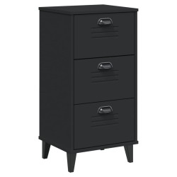 vidaXL Mesita de noche VIKEN madera maciza de pino negra