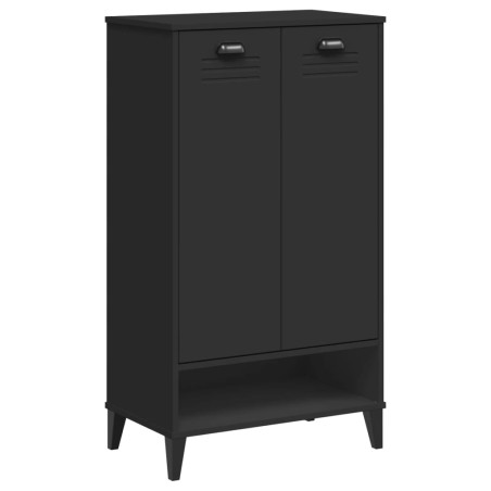 vidaXL Mueble zapatero VIKEN madera maciza de pino negro