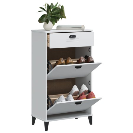vidaXL Mueble zapatero VIKEN madera maciza de pino blanco