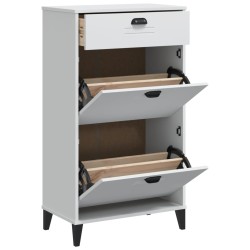 vidaXL Mueble zapatero VIKEN madera maciza de pino blanco