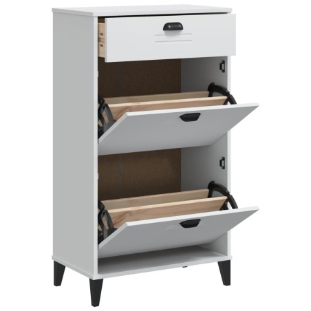 vidaXL Mueble zapatero VIKEN madera maciza de pino blanco