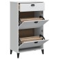 vidaXL Mueble zapatero VIKEN madera maciza de pino blanco vidaXL Mueble zapatero VIKEN madera maciza de pino blanco