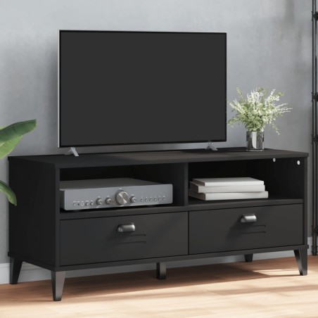 vidaXL Mueble de TV VIKEN madera maciza de pino negro
