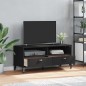 vidaXL Mueble de TV VIKEN madera maciza de pino negro