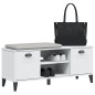 vidaXL Banco zapatero VIKEN madera maciza de pino blanco 106x35x45 cm vidaXL Banco zapatero VIKEN madera maciza de pino blanco 106x35x45 cm