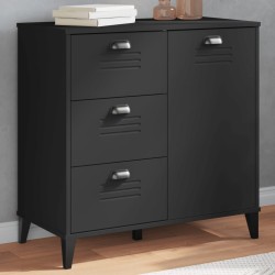 vidaXL Aparador VIKEN madera maciza de pino negro 80x40x80 cm