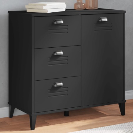 vidaXL Aparador VIKEN madera maciza de pino negro 80x40x80 cm