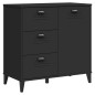 vidaXL Aparador VIKEN madera maciza de pino negro 80x40x80 cm vidaXL Aparador VIKEN madera maciza de pino negro 80x40x80 cm