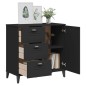vidaXL Aparador VIKEN madera maciza de pino negro 80x40x80 cm vidaXL Aparador VIKEN madera maciza de pino negro 80x40x80 cm