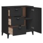 vidaXL Aparador VIKEN madera maciza de pino negro 80x40x80 cm vidaXL Aparador VIKEN madera maciza de pino negro 80x40x80 cm