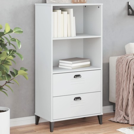 vidaXL Librería VIKEN madera maciza de pino blanco 60x35x123 cm