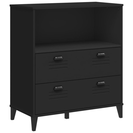 vidaXL Librería VIKEN madera maciza de pino negro 80x40x90 cm