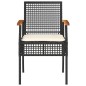 vidaXL Mesita y sillas con cojines 3 pzas ratán PE madera acacia negro vidaXL Mesita y sillas con cojines 3 pzas ratán PE madera acacia negro