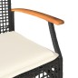 vidaXL Mesita y sillas con cojines 3 pzas ratán PE madera acacia negro vidaXL Mesita y sillas con cojines 3 pzas ratán PE madera acacia negro