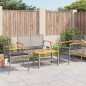 vidaXL Set de muebles de jardín 4 pzas y cojines ratán sintético gris vidaXL Set de muebles de jardín 4 pzas y cojines ratán sintético gris