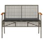 vidaXL Set de muebles de jardín 4 pzas y cojines ratán sintético gris vidaXL Set de muebles de jardín 4 pzas y cojines ratán sintético gris